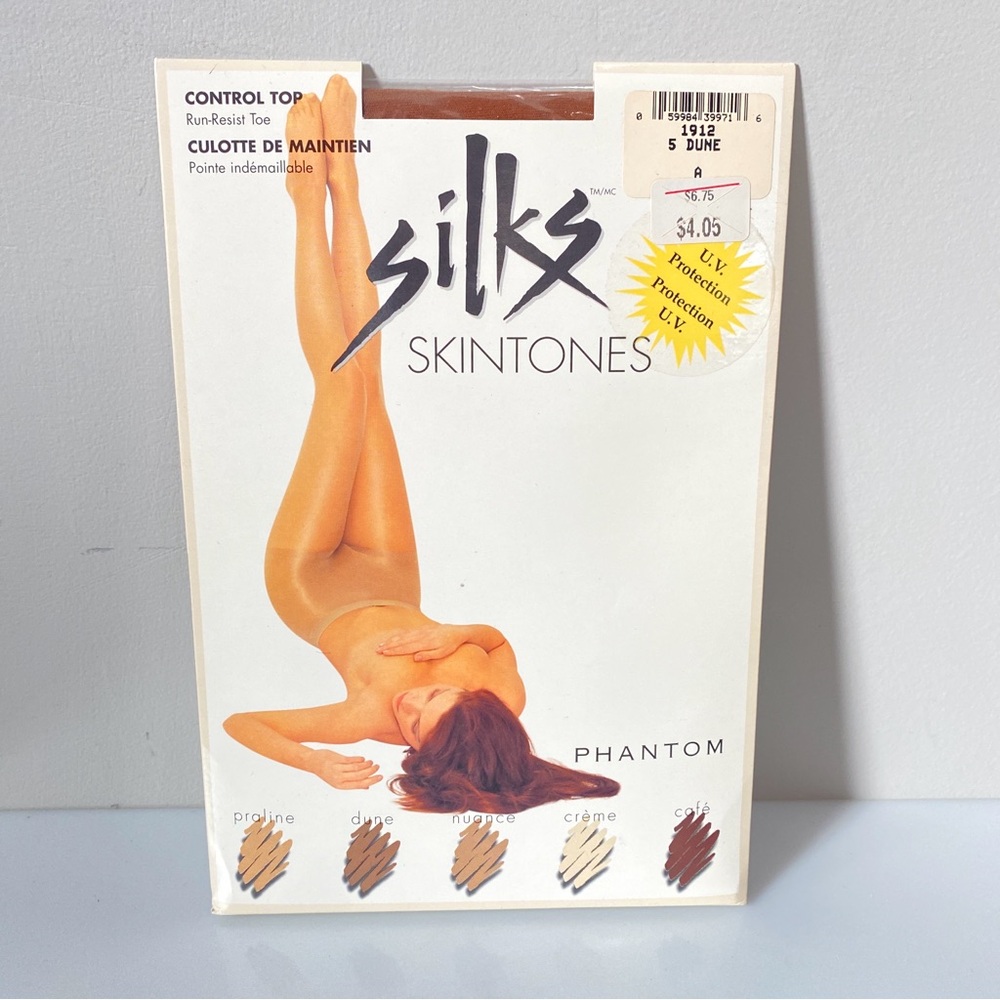 Vintage Lycra Phantom Silks Skintones Hosiery Pantyhose Size A Dune NOS